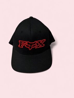 Fox Racing Kids Black Cap with Red Embroidered Logo